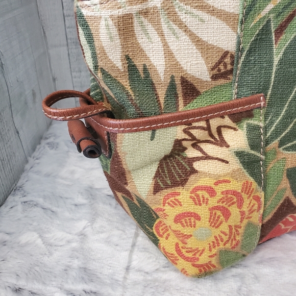 Fossil Canvas And Leather Tropical Handbag - Picture 3 of 16